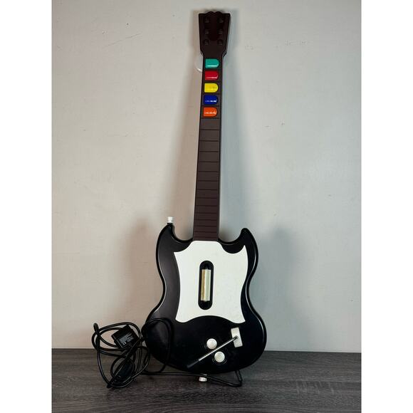 PlayStation 2 Guitar Hero Gibson Red Octane Sg  Black White Wired Controller PS2 - Picture 1 of 5